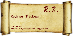 Rajner Kadosa névjegykártya